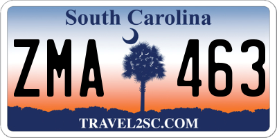 SC license plate ZMA463