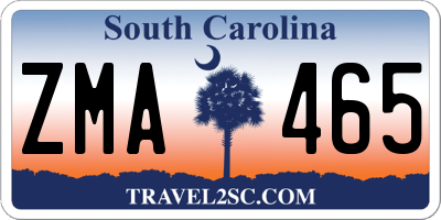 SC license plate ZMA465
