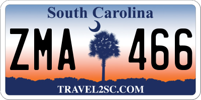 SC license plate ZMA466