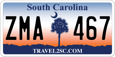 SC license plate ZMA467