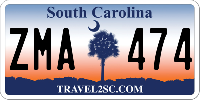 SC license plate ZMA474