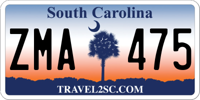 SC license plate ZMA475
