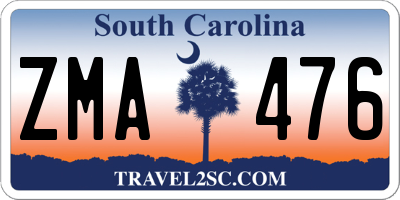 SC license plate ZMA476