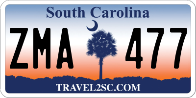 SC license plate ZMA477