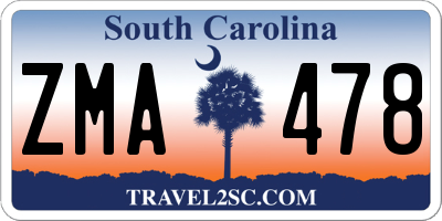 SC license plate ZMA478