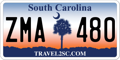 SC license plate ZMA480