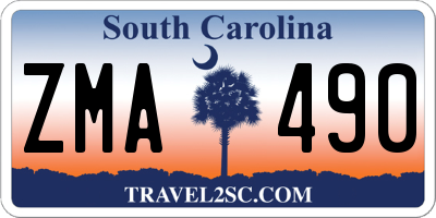 SC license plate ZMA490