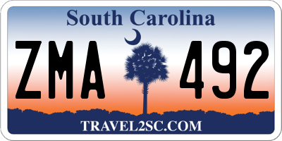 SC license plate ZMA492