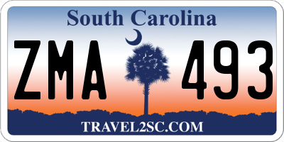 SC license plate ZMA493