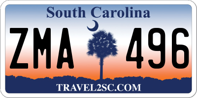 SC license plate ZMA496