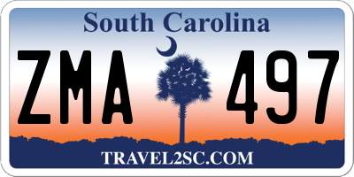 SC license plate ZMA497