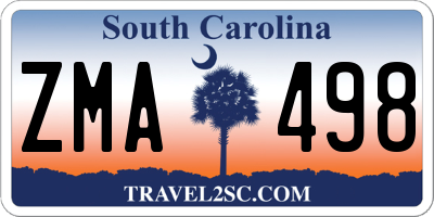 SC license plate ZMA498