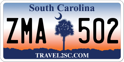 SC license plate ZMA502