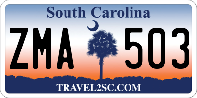 SC license plate ZMA503