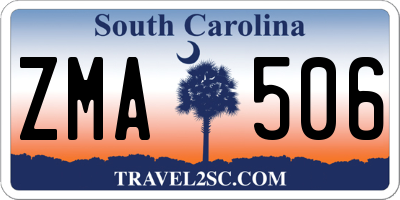 SC license plate ZMA506
