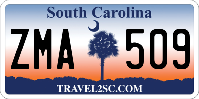 SC license plate ZMA509