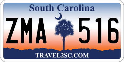 SC license plate ZMA516