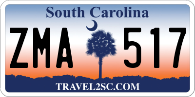 SC license plate ZMA517