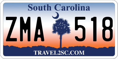 SC license plate ZMA518