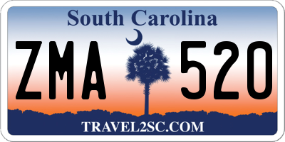 SC license plate ZMA520
