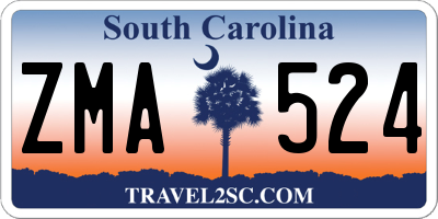 SC license plate ZMA524