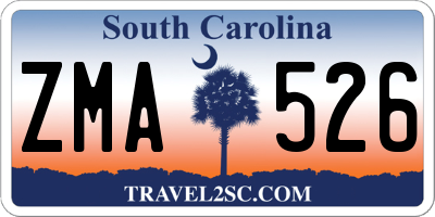 SC license plate ZMA526