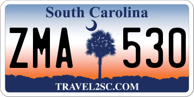 SC license plate ZMA530