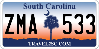 SC license plate ZMA533