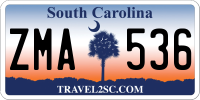 SC license plate ZMA536