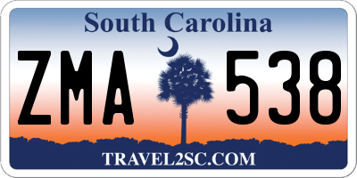 SC license plate ZMA538