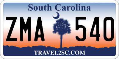 SC license plate ZMA540