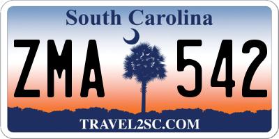 SC license plate ZMA542