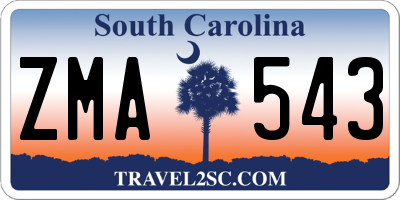 SC license plate ZMA543
