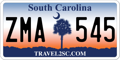 SC license plate ZMA545