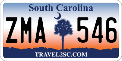 SC license plate ZMA546