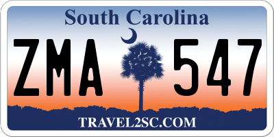 SC license plate ZMA547
