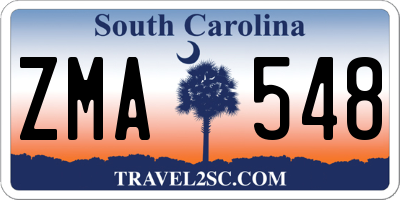SC license plate ZMA548