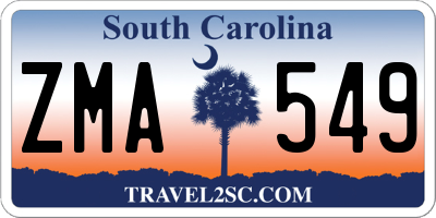 SC license plate ZMA549