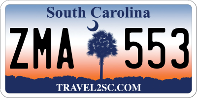 SC license plate ZMA553