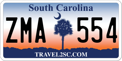 SC license plate ZMA554