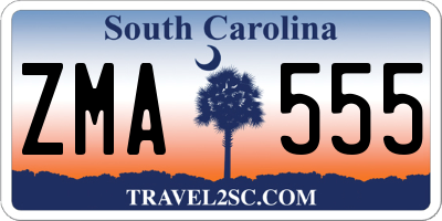 SC license plate ZMA555