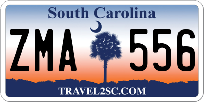 SC license plate ZMA556