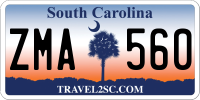 SC license plate ZMA560