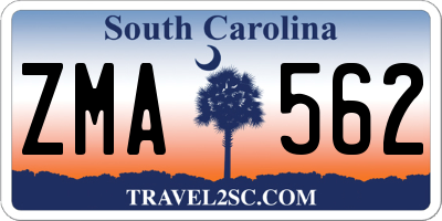 SC license plate ZMA562