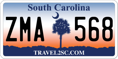 SC license plate ZMA568