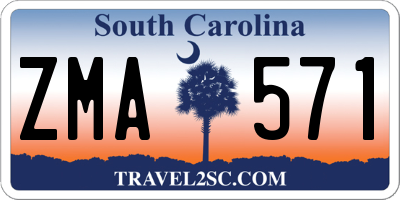 SC license plate ZMA571