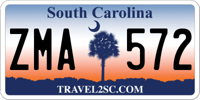 SC license plate ZMA572