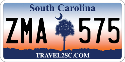 SC license plate ZMA575