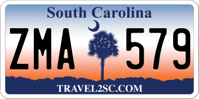 SC license plate ZMA579