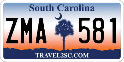 SC license plate ZMA581
